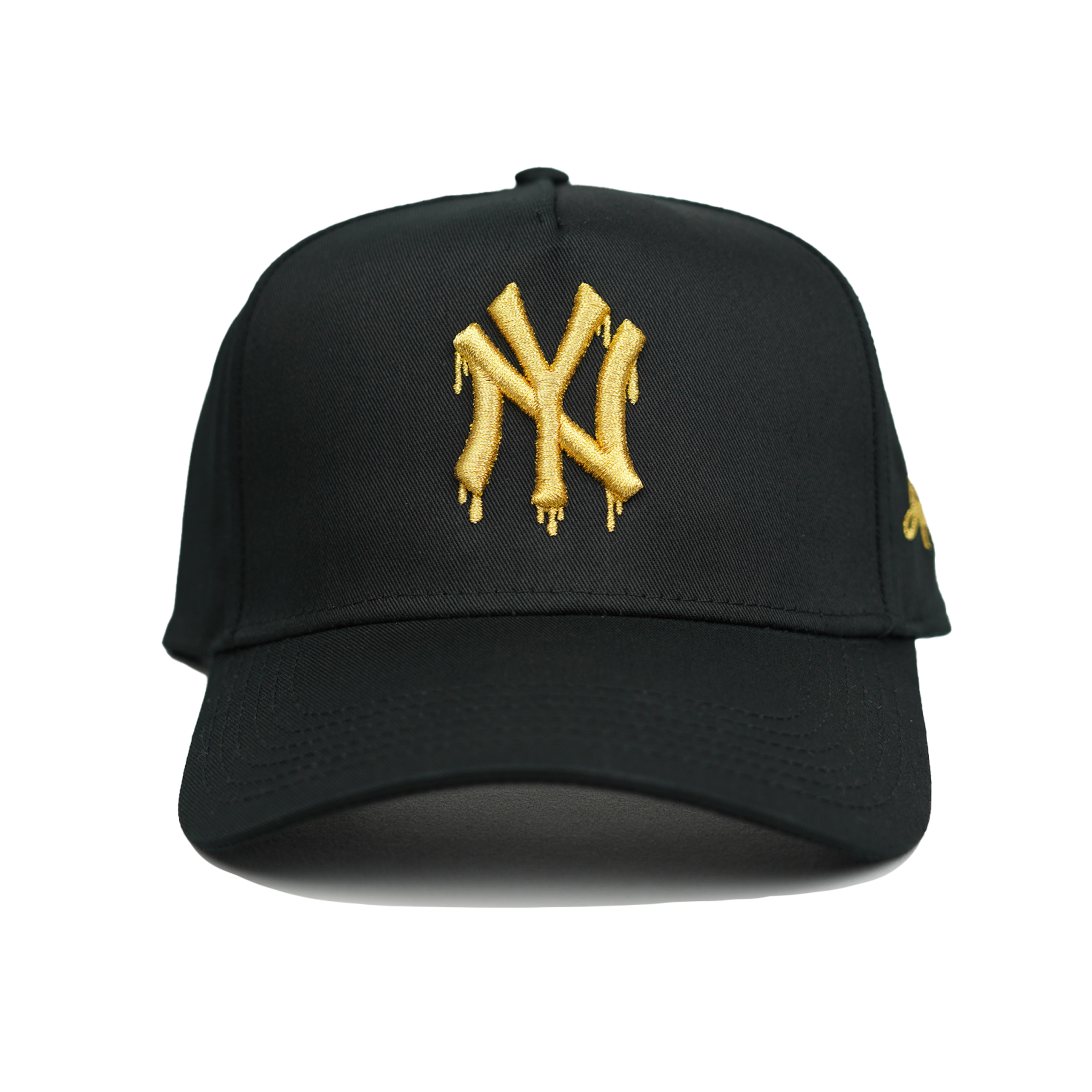 NY Gold Dripping Snapback Hat (BLACK)